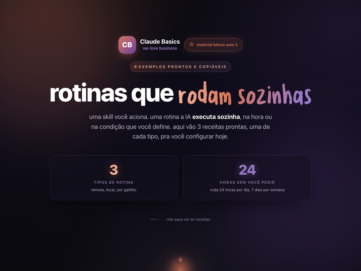 Preview: rotinas que rodam sozinhas